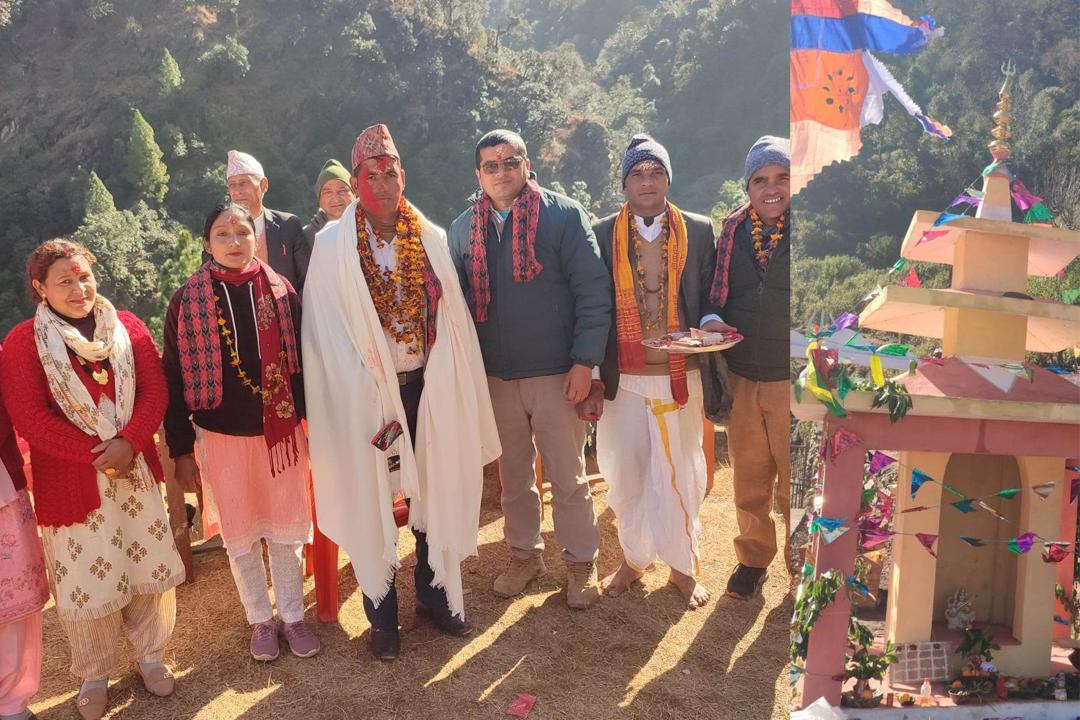 पाटन ९ का अध्यक्ष भाटको लगानिमा विद्यालयमा सरस्वती मन्दिर निर्माण 